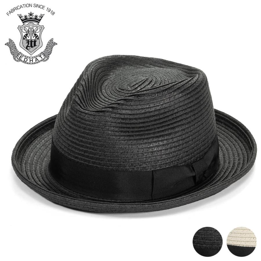 日本製 ストローハット メンズ 夏 ハット Edhat エドハット つば広 中