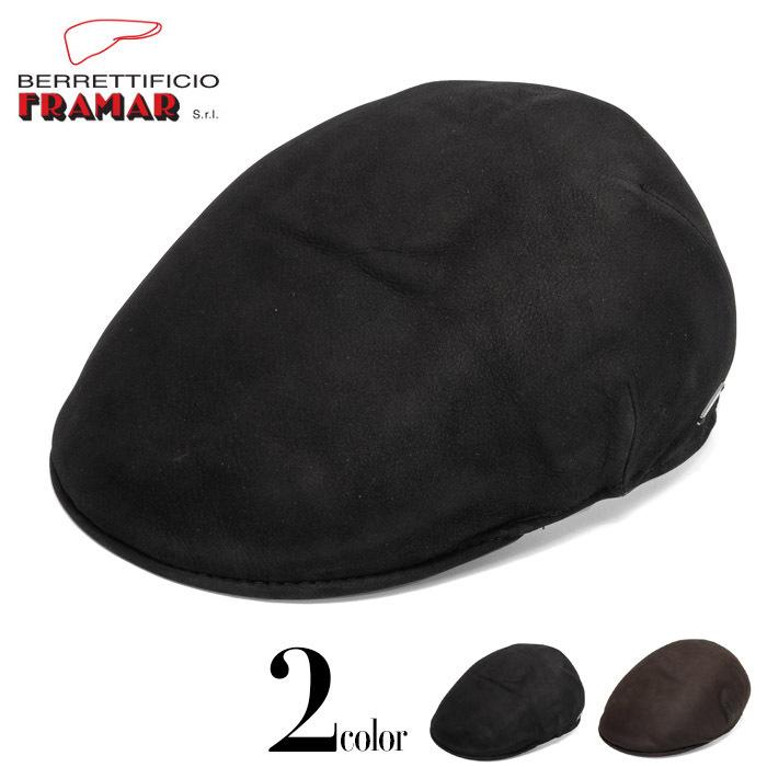 FRAMAR フラマー　ハット FRAMAR フラマー イタリア製 ハンチング レザー 本革 シープスキン 革