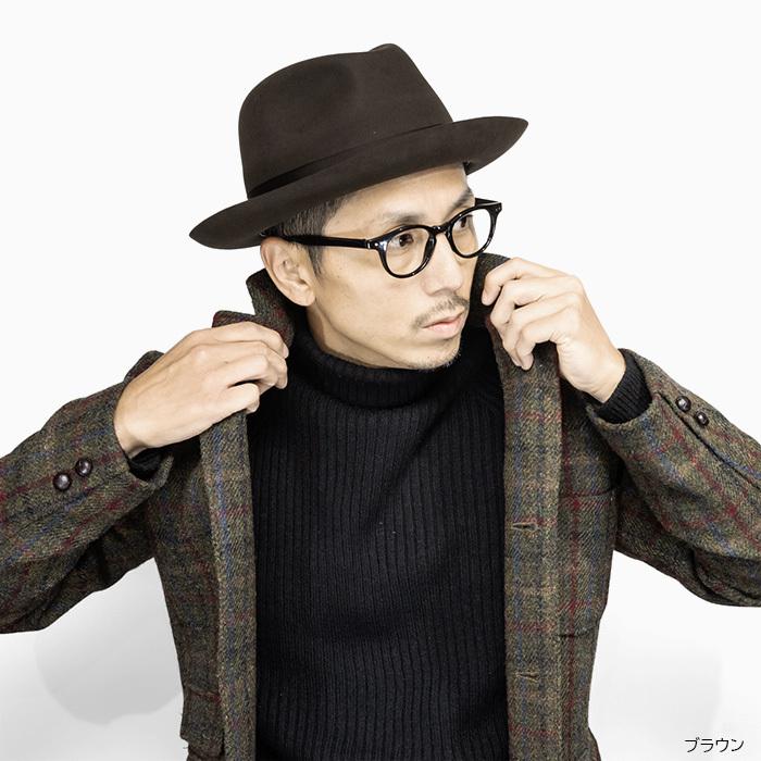 GUERRA ゲラ ビーバー ファーフェルト ハット つば広 中折れハット イタリア製 ビーバーハット ブラック グレー ベージュ ネイビー ブラウン　G016の画像