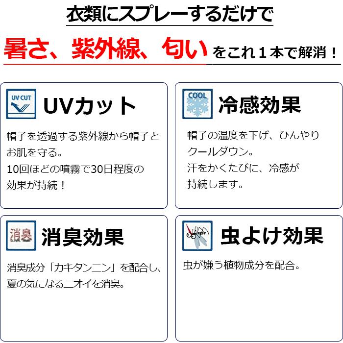 帽子 消臭 UVカット 冷感効果 虫よけ スプレー 30ml お手入れ UVケアー 消臭スプレー 帽子用 匂い 取る |  | 02