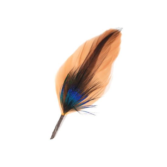 帽子 ハット用 羽飾り ピンク×ブルー×ブラック メンズ レディース 天然 鳥 羽根 フェザー F-E | 