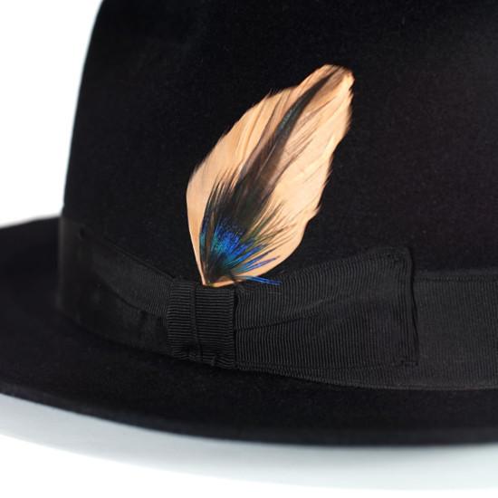 帽子 ハット用 羽飾り ピンク×ブルー×ブラック メンズ レディース 天然 鳥 羽根 フェザー F-E |  | 01