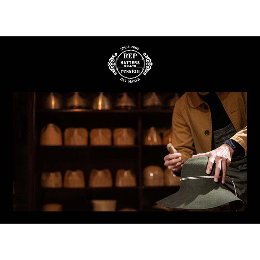 REPressionHatters リプレッション カンカン帽 ストローハット サイズ調節  ボーターハット BOATERHAT ナチュラル ベージュ ブラック 黒 日本製 rep_boater |  | 03