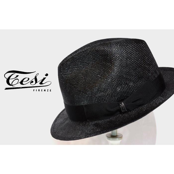 tesi（テシ） ストローハット メンズ ショートブリム イタリア