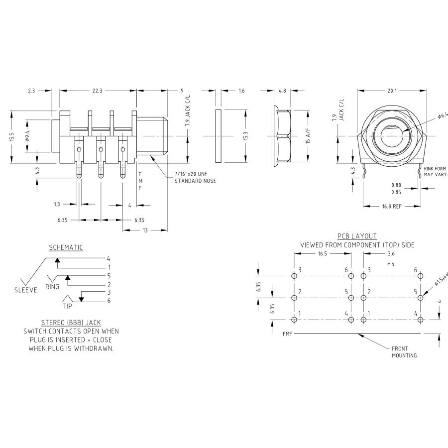 CLIFF STEREO JACK ステレオジャック 基板マウント型 : Repair Garage