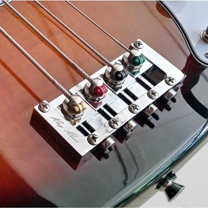 並行輸入品】Ray Ross Saddle-Less 4 String Bass Bridge Brass