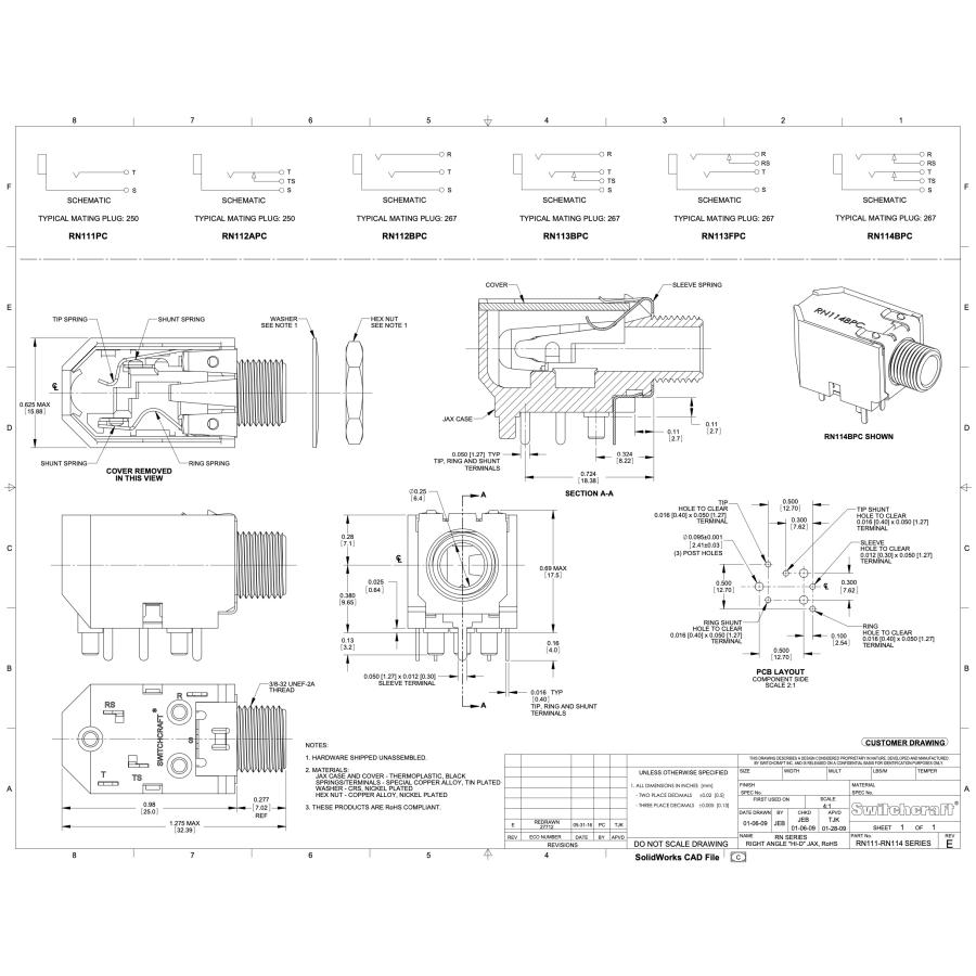 SWITCHCRAFT (スイッチクラフト) RN112APC MONO フォンジャック : Repair Garage Web Store ...