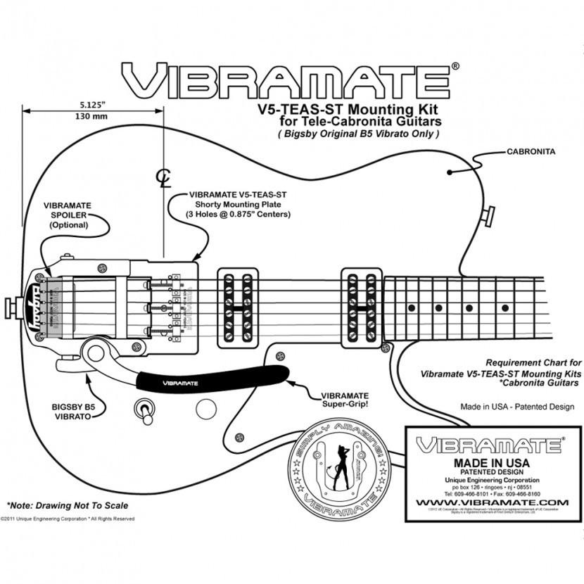 並行輸入品】Vibramate Stage I Cabronita Telecaster Adapter Kit For