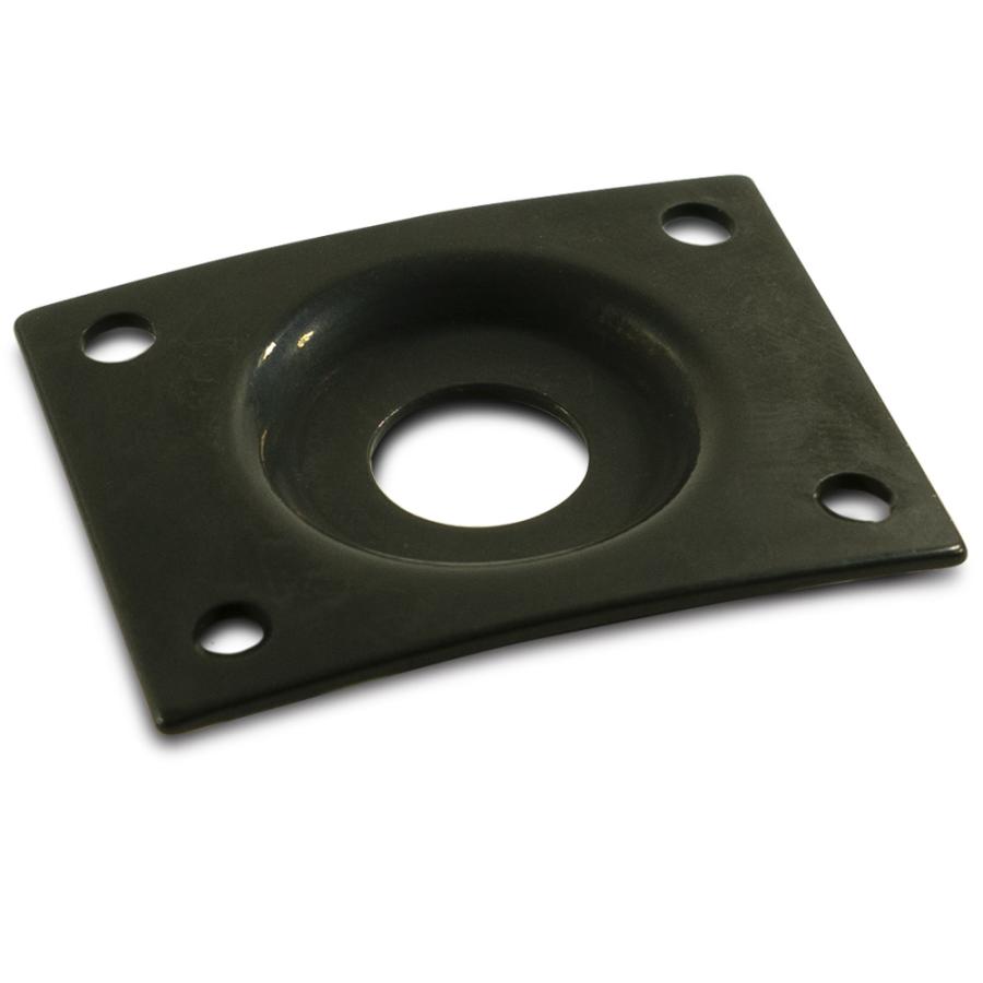 WD MUSIC Rectangular Jack Plate Black 長方形 ジャックプレート