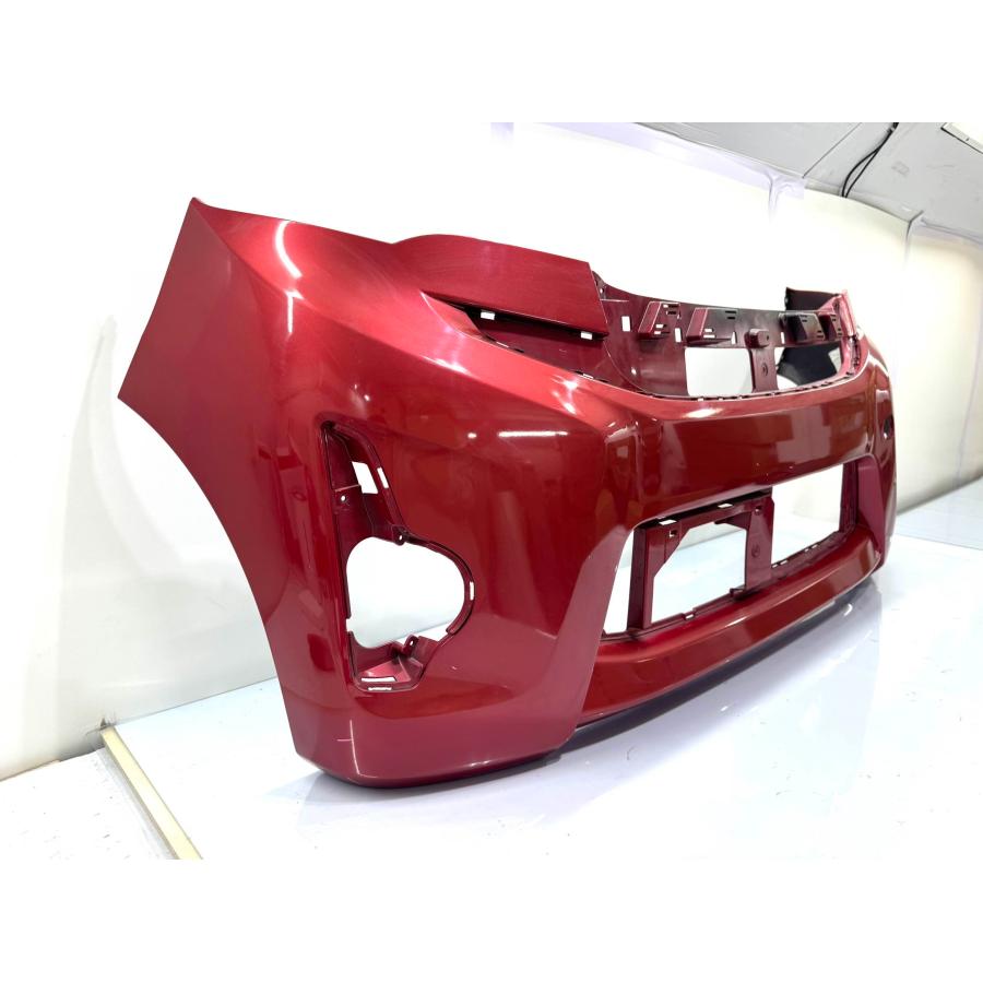 三菱 ekカスタム B11W 前期 純正 フロントバンパー 6400F603 赤メタ