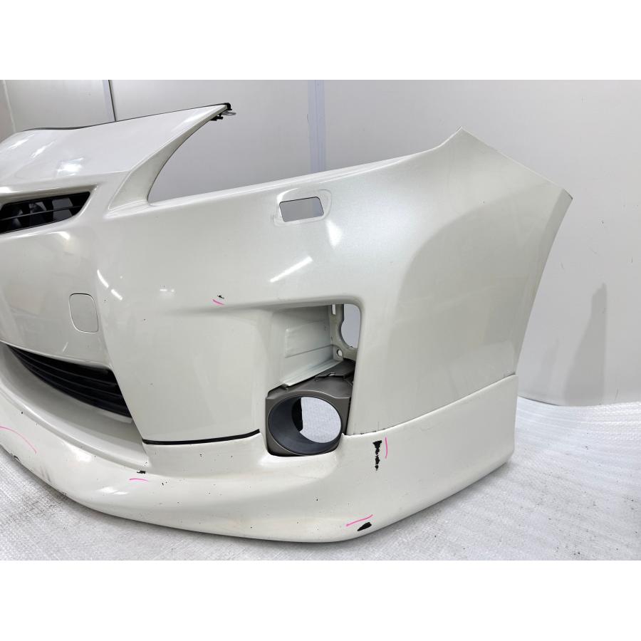 プリウス30 ZVW30 前期 純正フロントバンパー・社外スポイラー パール