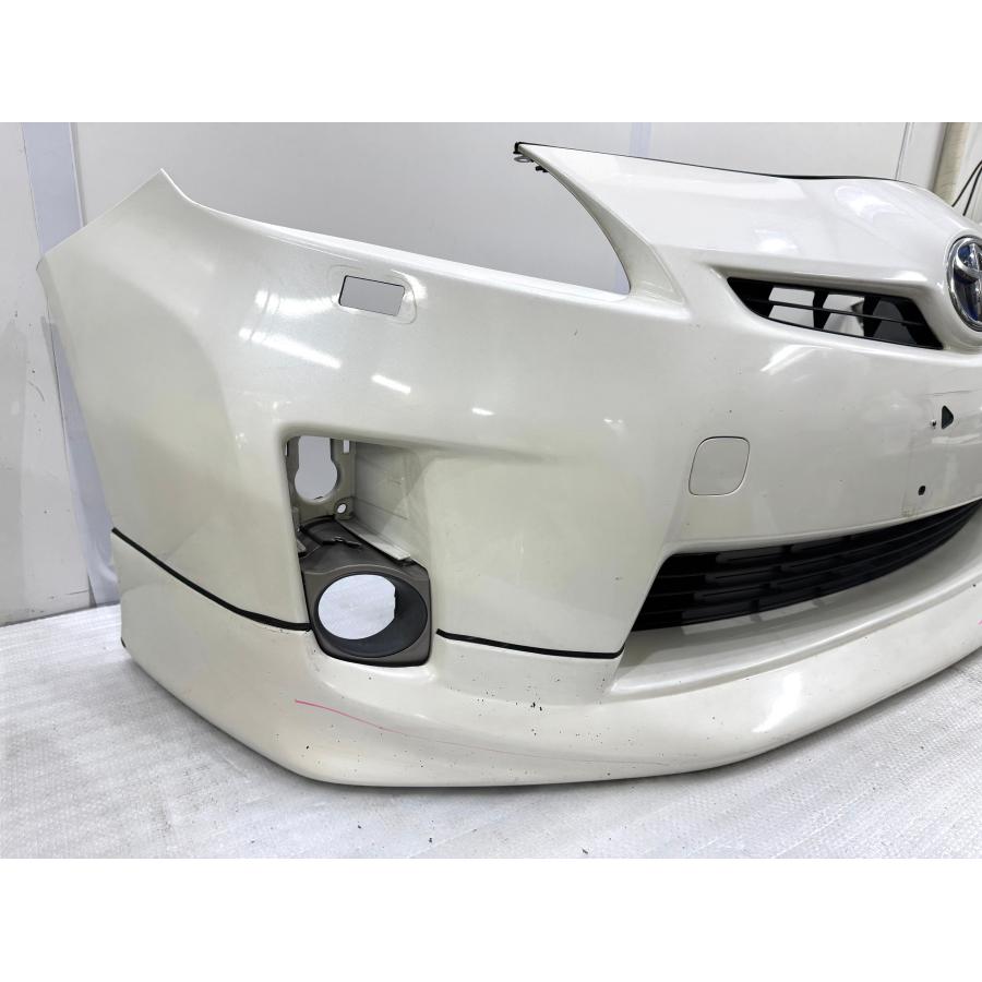 プリウス30 ZVW30 前期 純正フロントバンパー・社外スポイラー パール 
