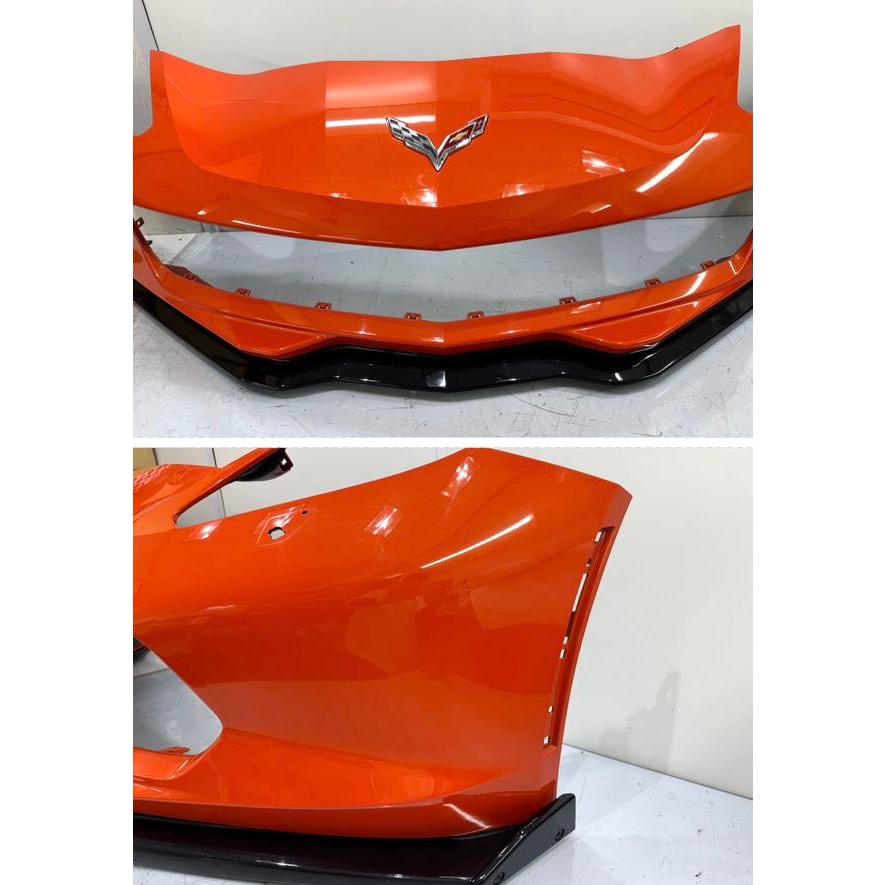 コルベットc4 circus-circus ver.1フロントエアロバンパーのみ シボレーコルベット C7 純正フロントバンパー・スポイラー付 オレンジ