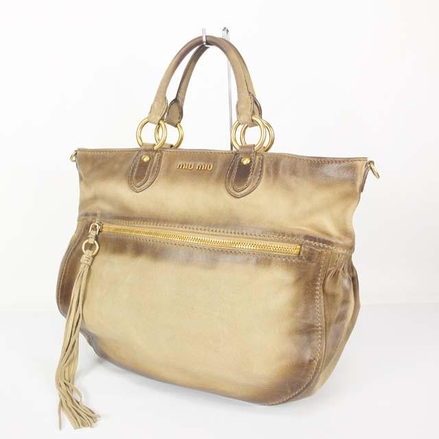 MIUMIU ミュウミュウ ハンドバッグ レディース スエード ブラウン  