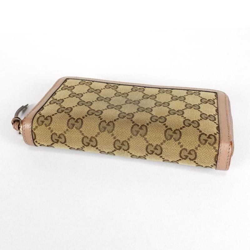 グッチ GUCCI　ラウンドファスナー長財布　323397　GGキャンバス　レザー　ベージュ　ピンクベージュ　レディース 【中古】｜repawn｜03