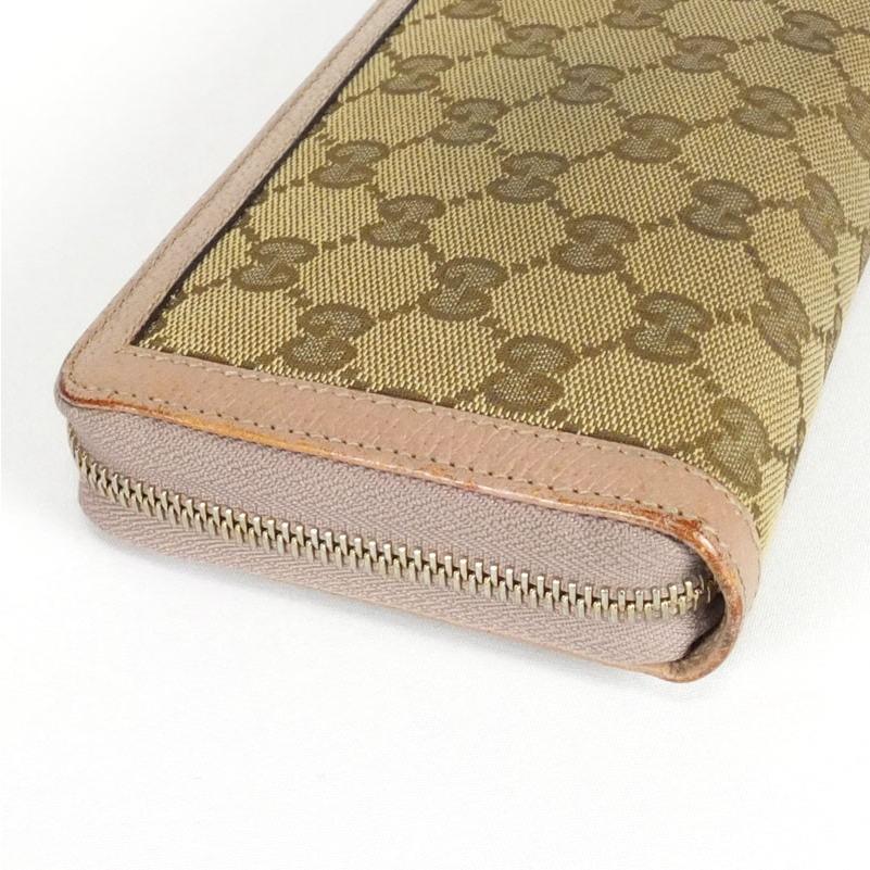 グッチ GUCCI　ラウンドファスナー長財布　323397　GGキャンバス　レザー　ベージュ　ピンクベージュ　レディース 【中古】｜repawn｜05