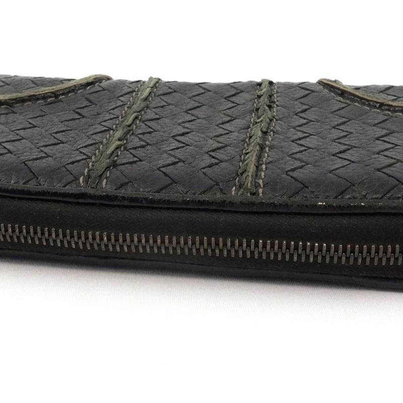 美品　ボッテガヴェネタ　イントレチャート　ラウンドファスナー　切り替え　長財布 ボッテガヴェネタ BOTTEGA VENETA ラウンドファスナー長財布 114076