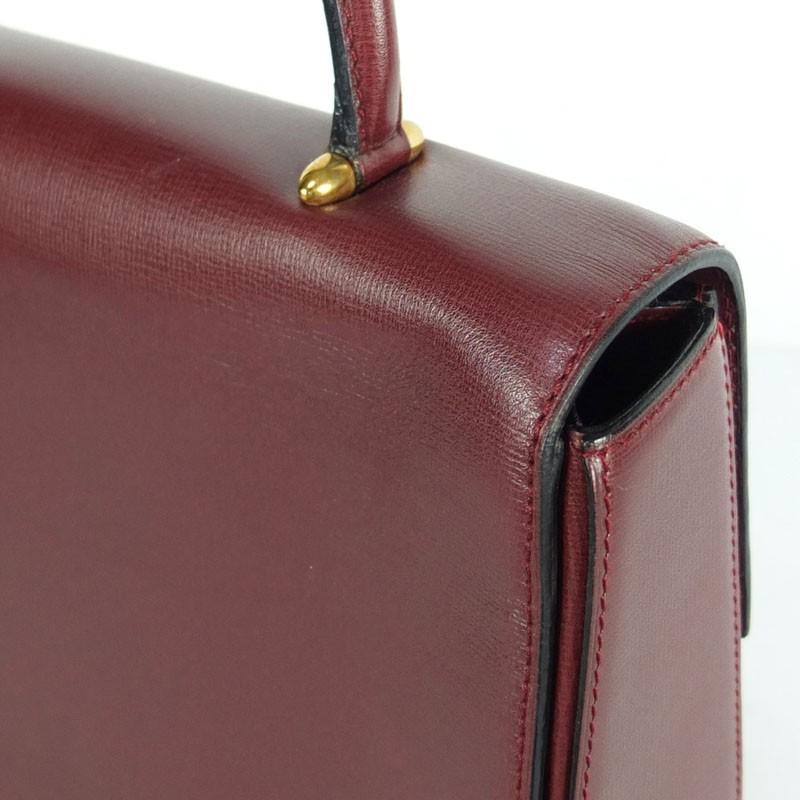 カルティエ CARTIER マストライン ハンドバッグ ボルドー レザー