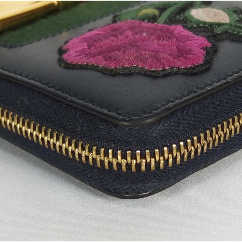 グッチ GUCCI シルヴィ エンブロイダリー コンチネンタルウォレット 