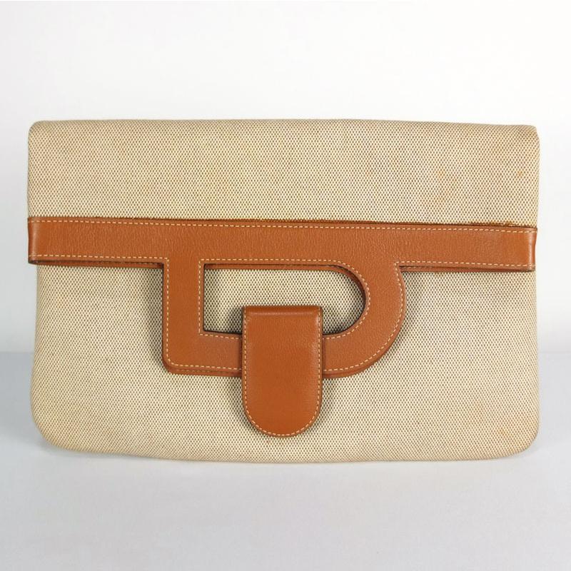 デルボー DELVAUX クラッチバッグ 2WAY トートバッグ キャンバス 