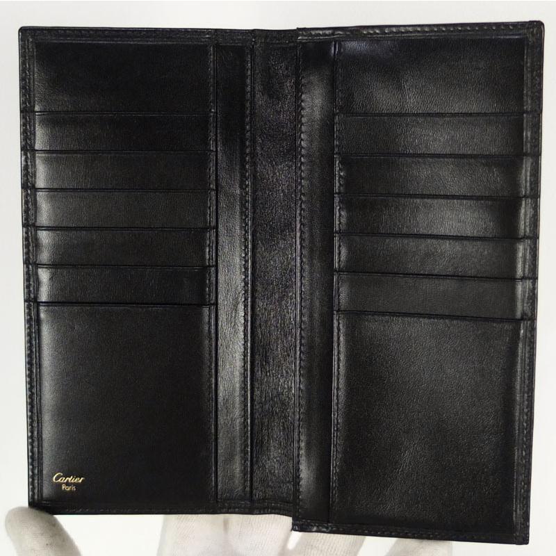カルティエ CARTIER パシャ ドゥ L3000131 二つ折り長財布 ブラック  