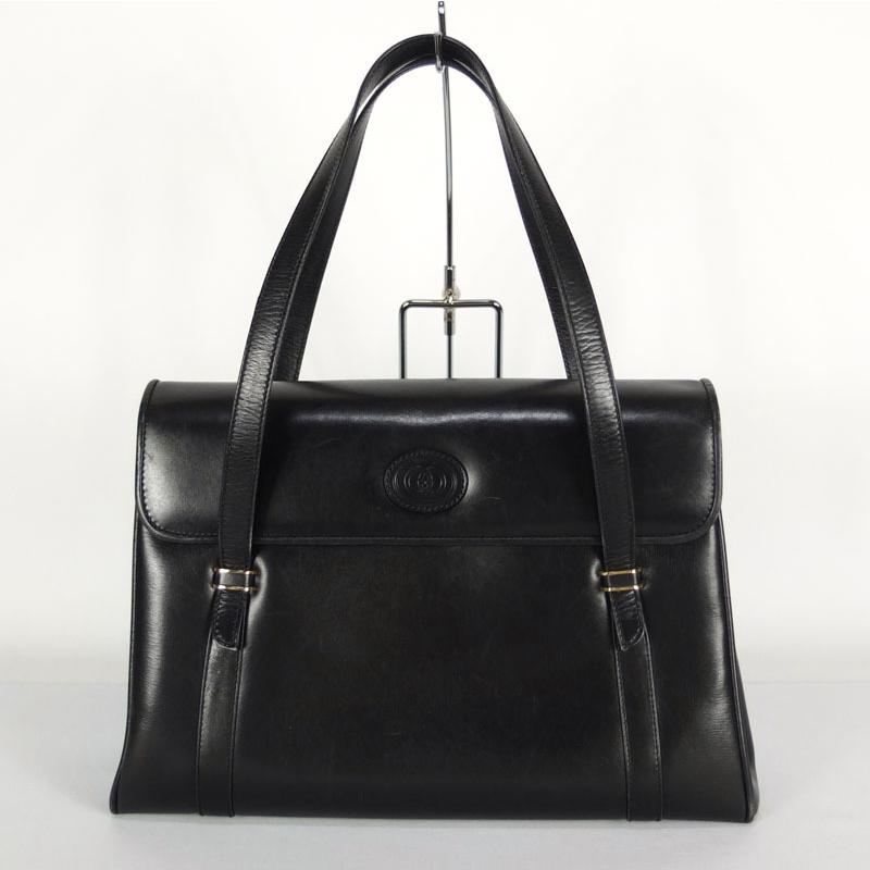 グッチ GUCCI ハンドバッグ 000-46-4857 ブラック ゴールド金具 レザー 
