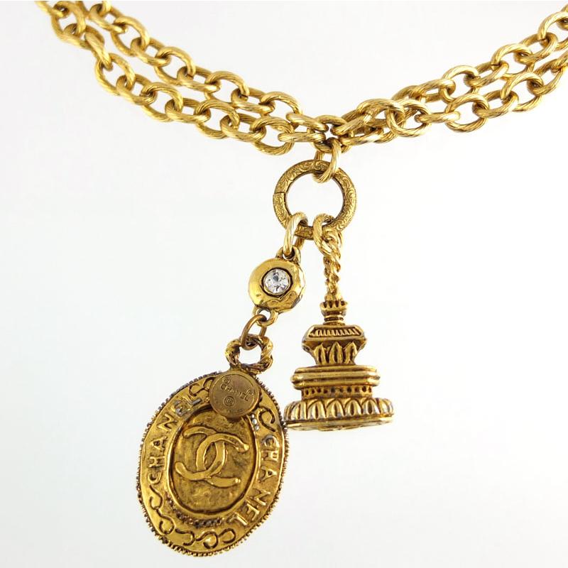 CHANEL ネックレスココマークゴールドラインストーン