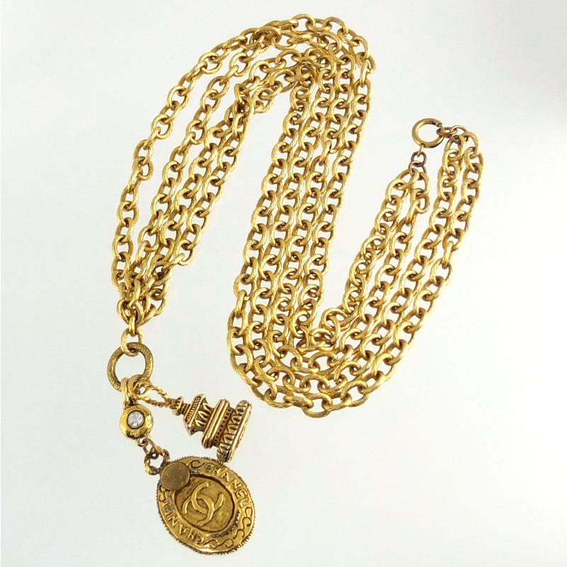 シャネル CHANEL 2連 チェーンネックレス ココマーク ゴールド シャネル CHANEL 2連 チェーン ロング ネックレス ココマーク ゴールド