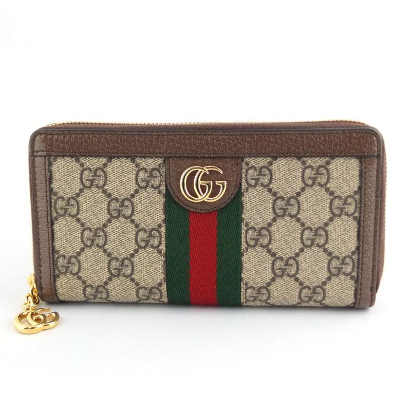 グッチ GUCCI 長財布 GGスプリーム オフィディア ジップアラウンド オフィディア〕ジップアラウンドウォレット ・ベージュ＆ブラウン GG