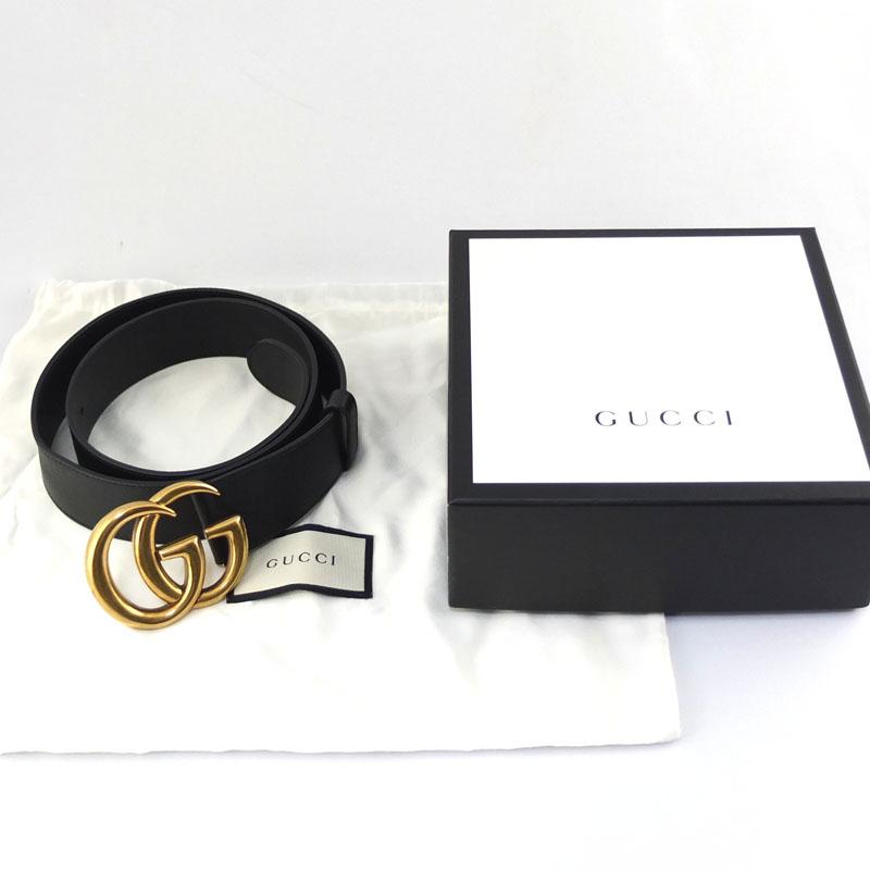 グッチ GUCCI リ エディション ワイドレザーベルト 400593 ダブルG  