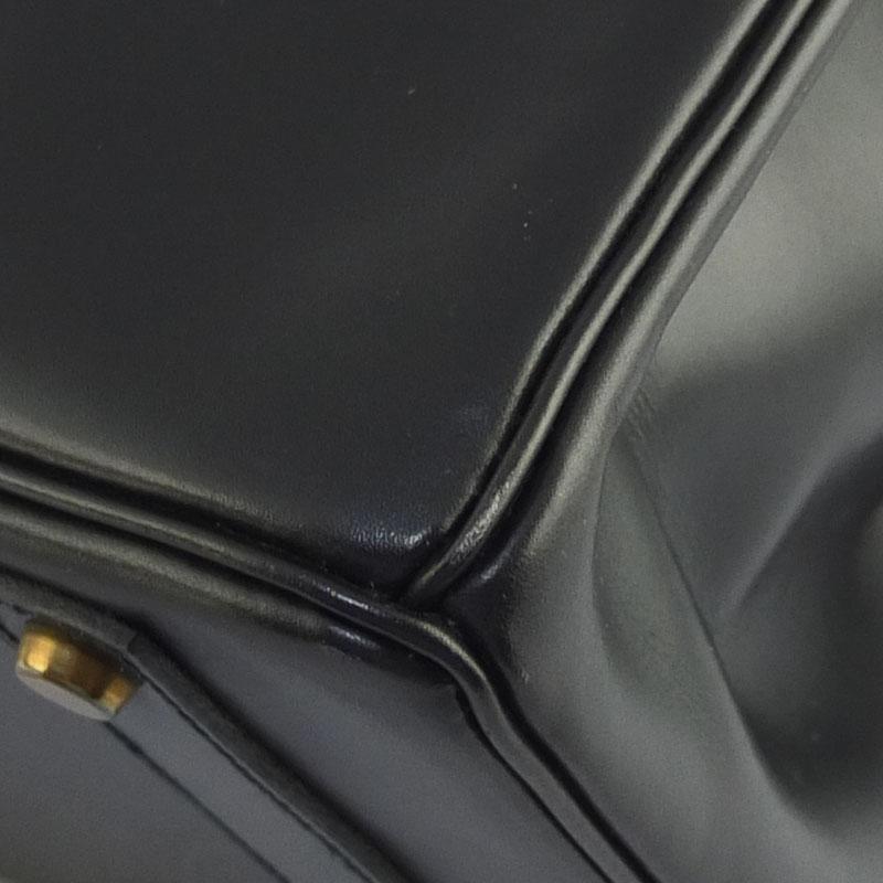 エルメス HERMES バーキン40 ハンドバッグ ボックスカーフ ブラック