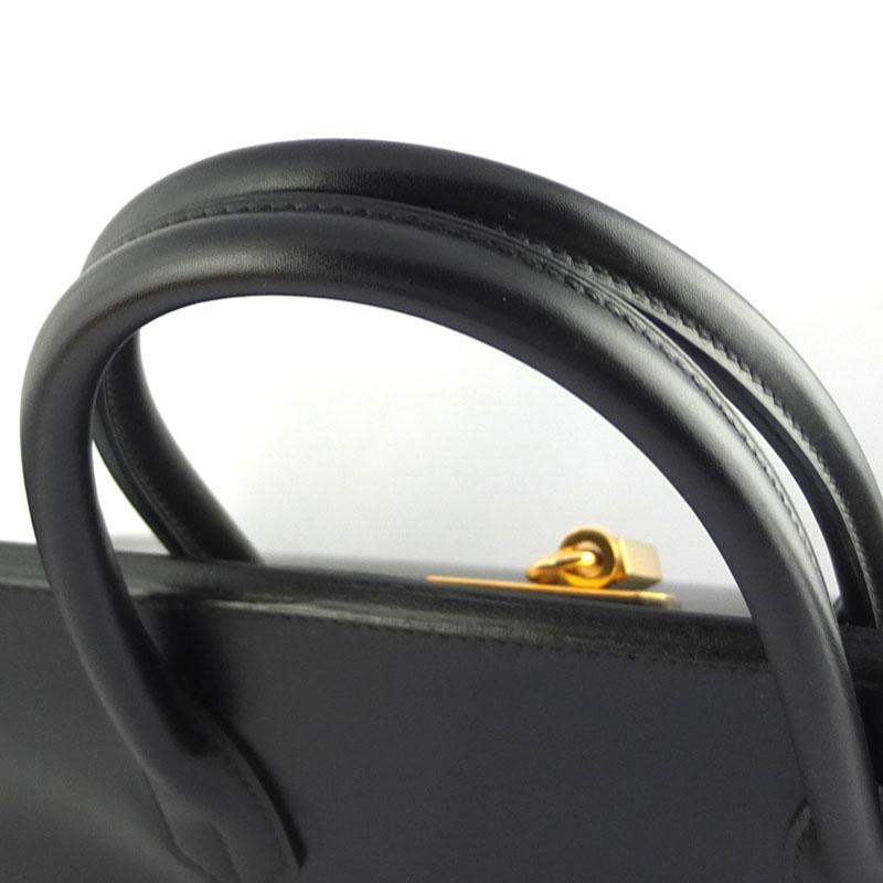 エルメス HERMES バーキン40 ハンドバッグ ボックスカーフ ブラック