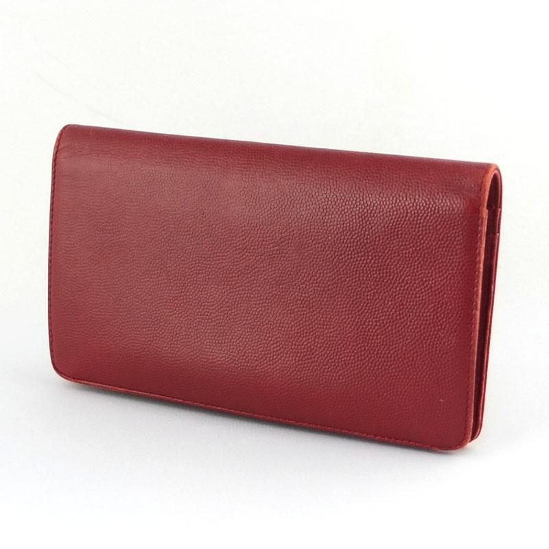 シャネル CHANEL ココマーク 二つ折り長財布 A46314 キャビアスキン  