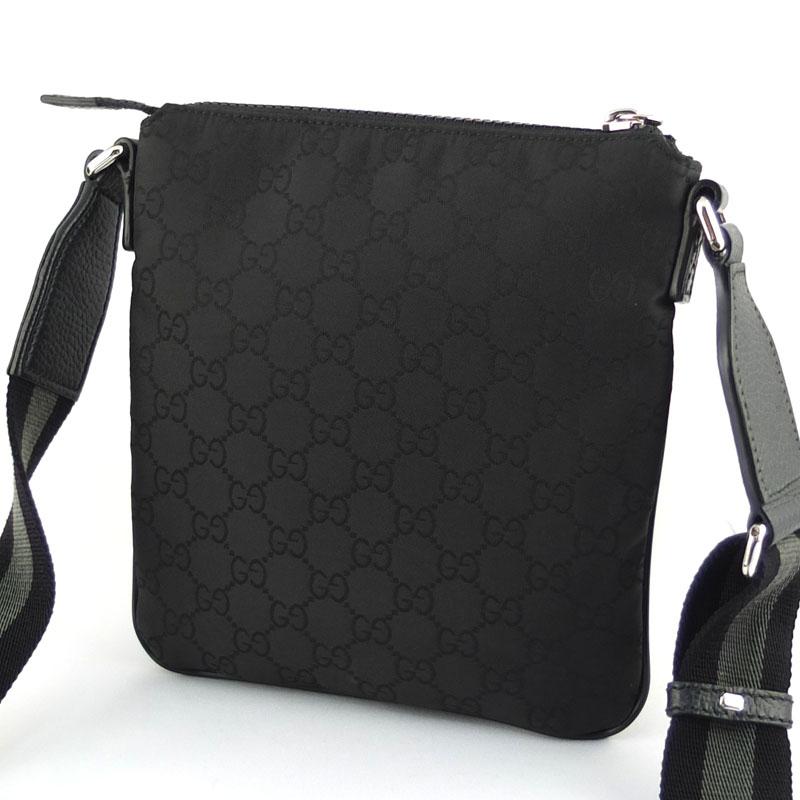 グッチ GUCCI ショルダーバッグ 449183 GGナイロン ブラック 【中古