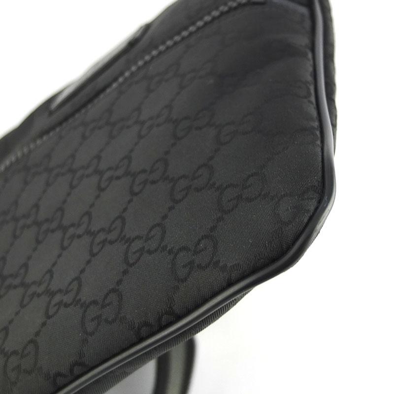 グッチ GUCCI ショルダーバッグ 449183 GGナイロン ブラック 【中古