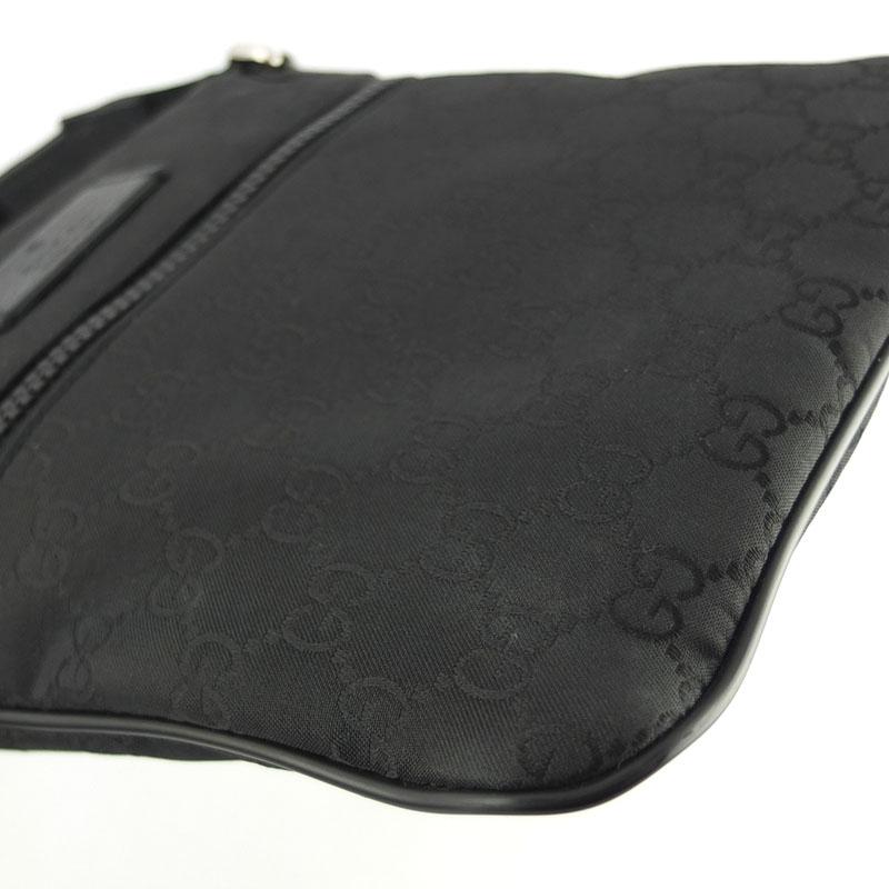 グッチ GUCCI ショルダーバッグ 449183 GGナイロン ブラック 【中古