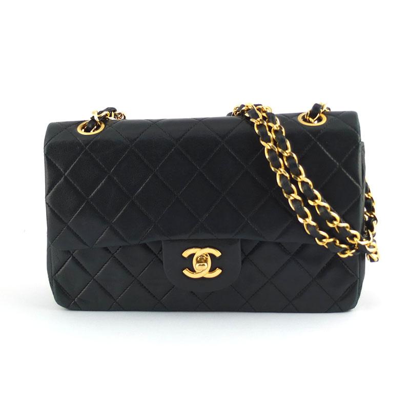 （中古）シャネル CHANEL マトラッセ 23 Wフラップ 2WAY チェーン ショルダーバッグ 斜め掛け ラムスキン レザー ブラック 黒 ゴールド金具 A01113 中古）シャネル CHANEL マトラッセ 23 Wフラップ 2WAY チェーン