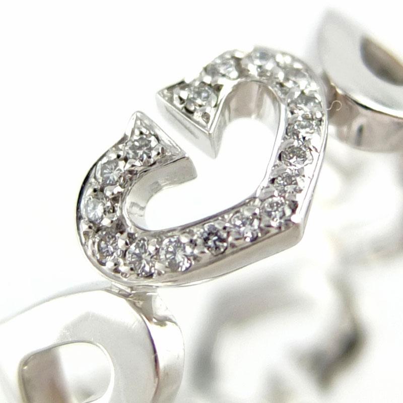 カルティエ CARTIER Cハート リング 指輪 K18WG 750 ホワイトゴールド  