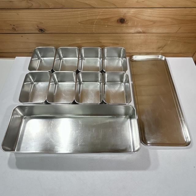 中古】業務用 ステンレス バット 調味料入れ 薬味入れ S号×8点 大型
