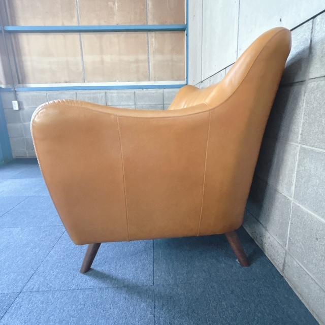 中古】レザー 2人掛けソファー ワイドソファ カフェインテリア SOFA