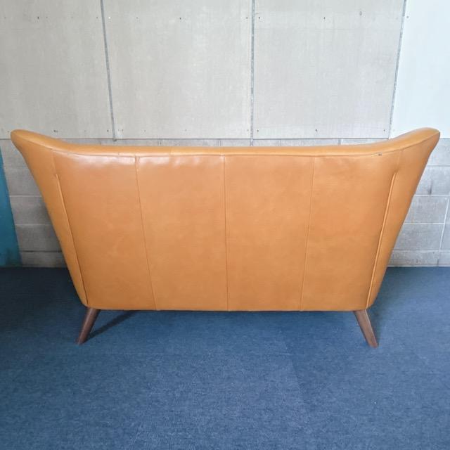 中古】レザー 2人掛けソファー ワイドソファ カフェインテリア SOFA