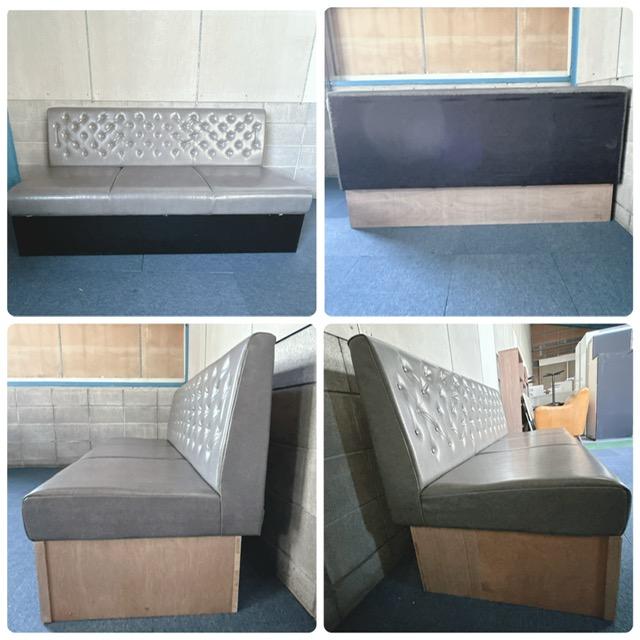 中古】レザー 3人掛けソファー ワイドソファ カフェインテリア SOFA 