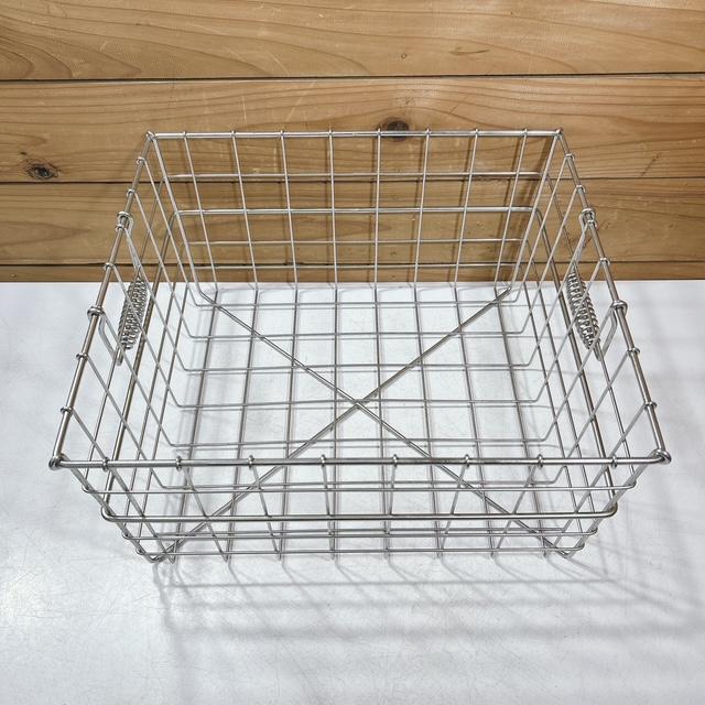 中古】ステンレス 食器かご 給食かご 配膳かご ワイヤーバスケット