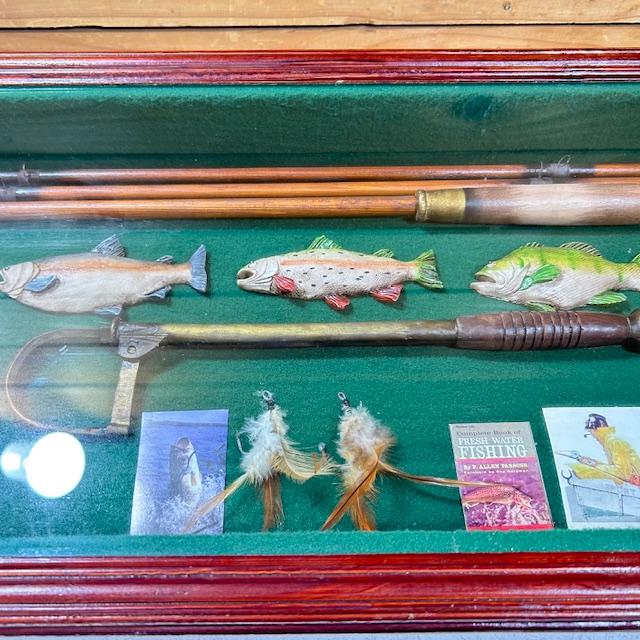 中古】フライフィッシング ウォールアート 壁掛 オブジェ ミニチュア