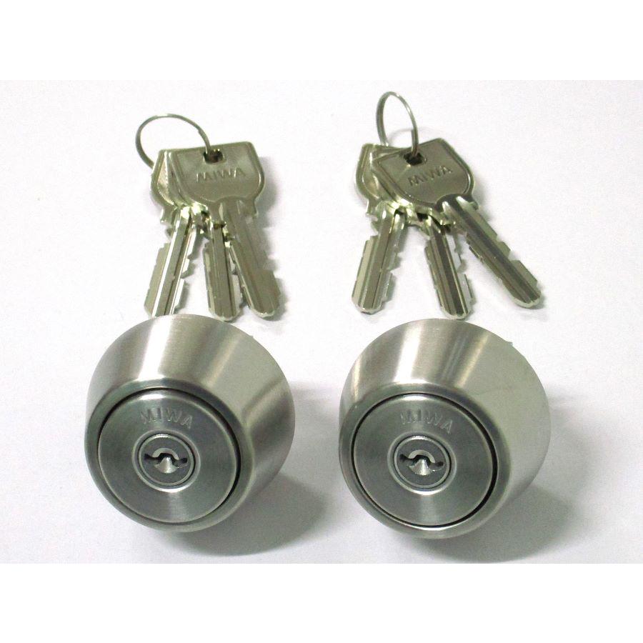 U9SWLSP取替用シリンダー シルバー色2個同一タイプ MIWA ミワ 美和