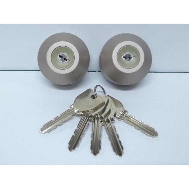 トステム交換用シリンダー ZDAY-933A UR円・丸H34タイプシャイングレー