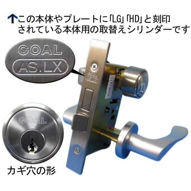 GP LX取替用シリンダーシルバー色 2個同一タイプ GOAL ゴール☆GP LX