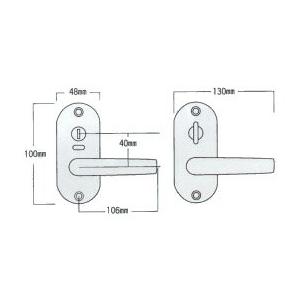 タイコー社2730番パワーIIレバーハンドル表示錠 小判座 サテンニッケル