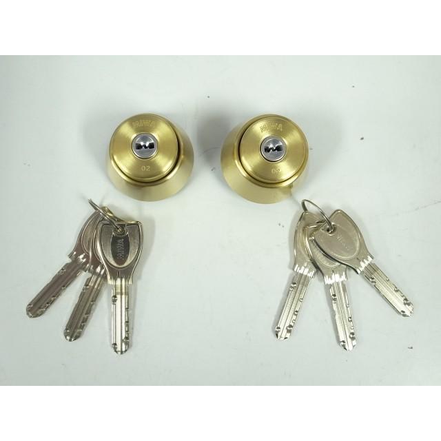 PR LA,DA取替用シリンダー BS色(ゴールド色) 同一キー2個セット品 MIWA