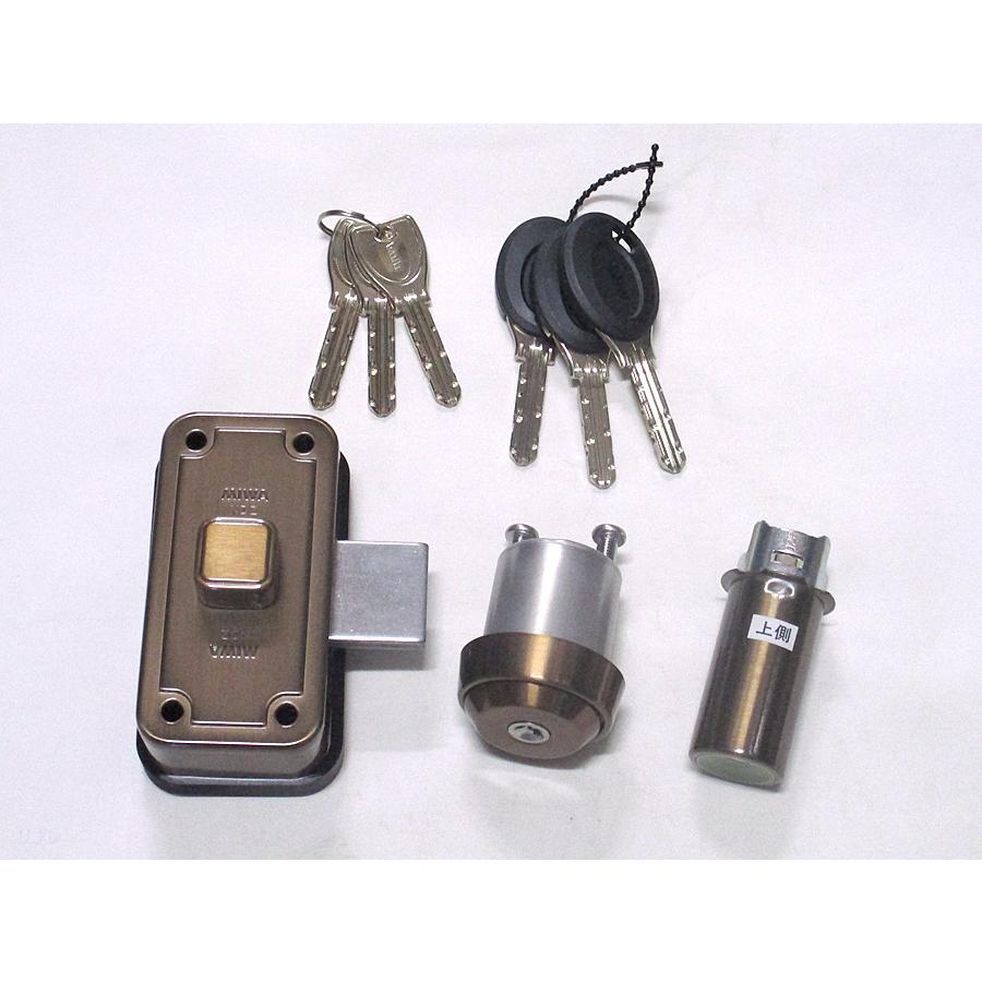 PR RAJ(85RA)取替用シリンダーとNDZ-1AT 面付補助錠同一仕様 ブロンズ